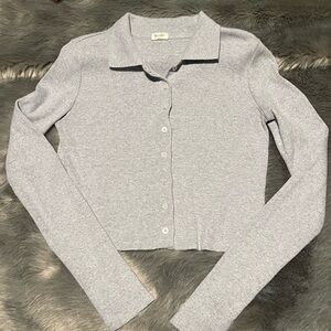 Brandy Melville cropped button down top